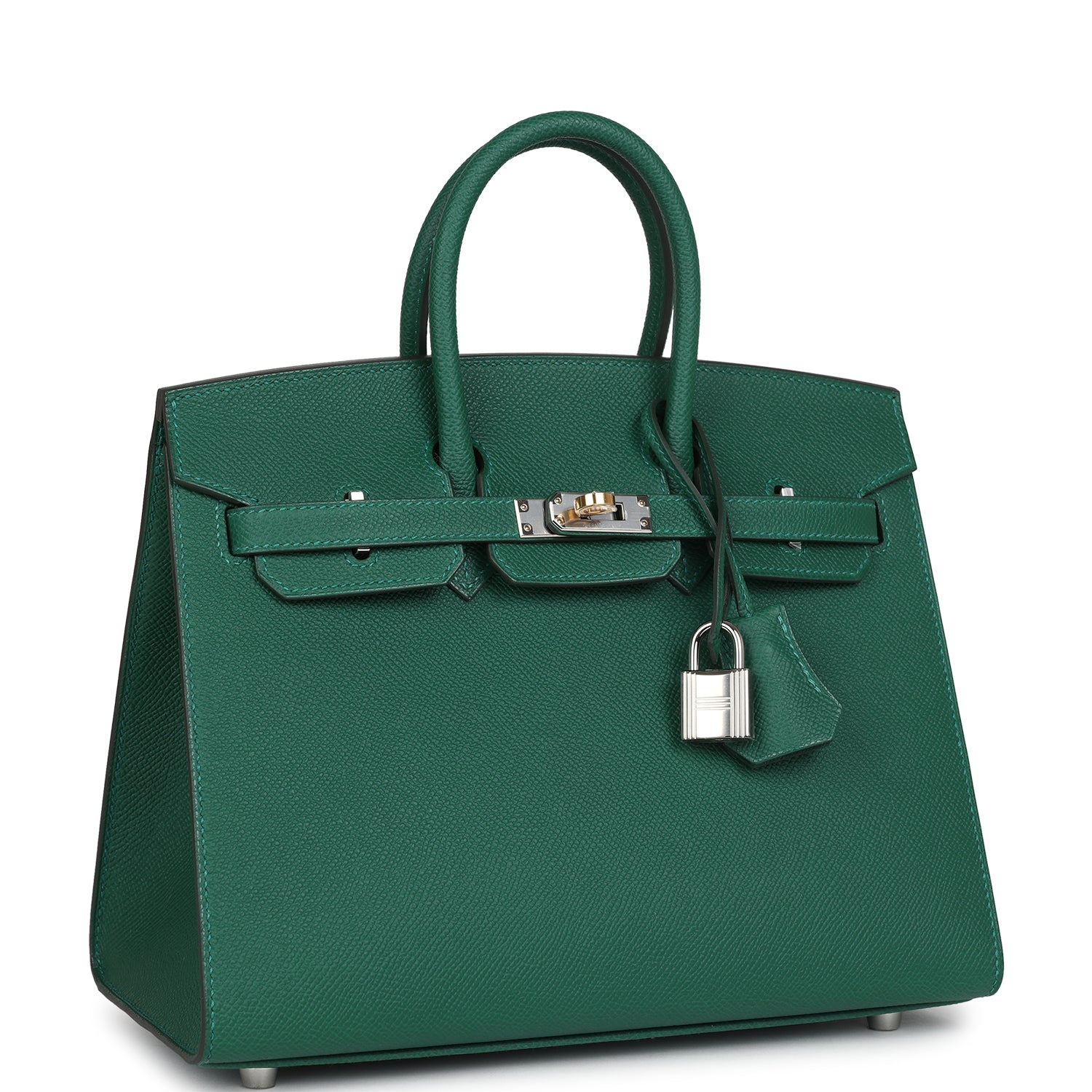 Birkin Sellier 25 Vert Moyen Epsom Electrum Hardware