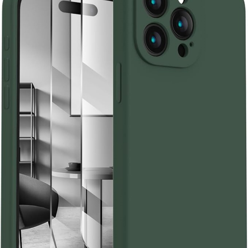 CASEOLOGY Silicone Upgraded [Camera Protection] Phone Case with [2 Screen Protectors]