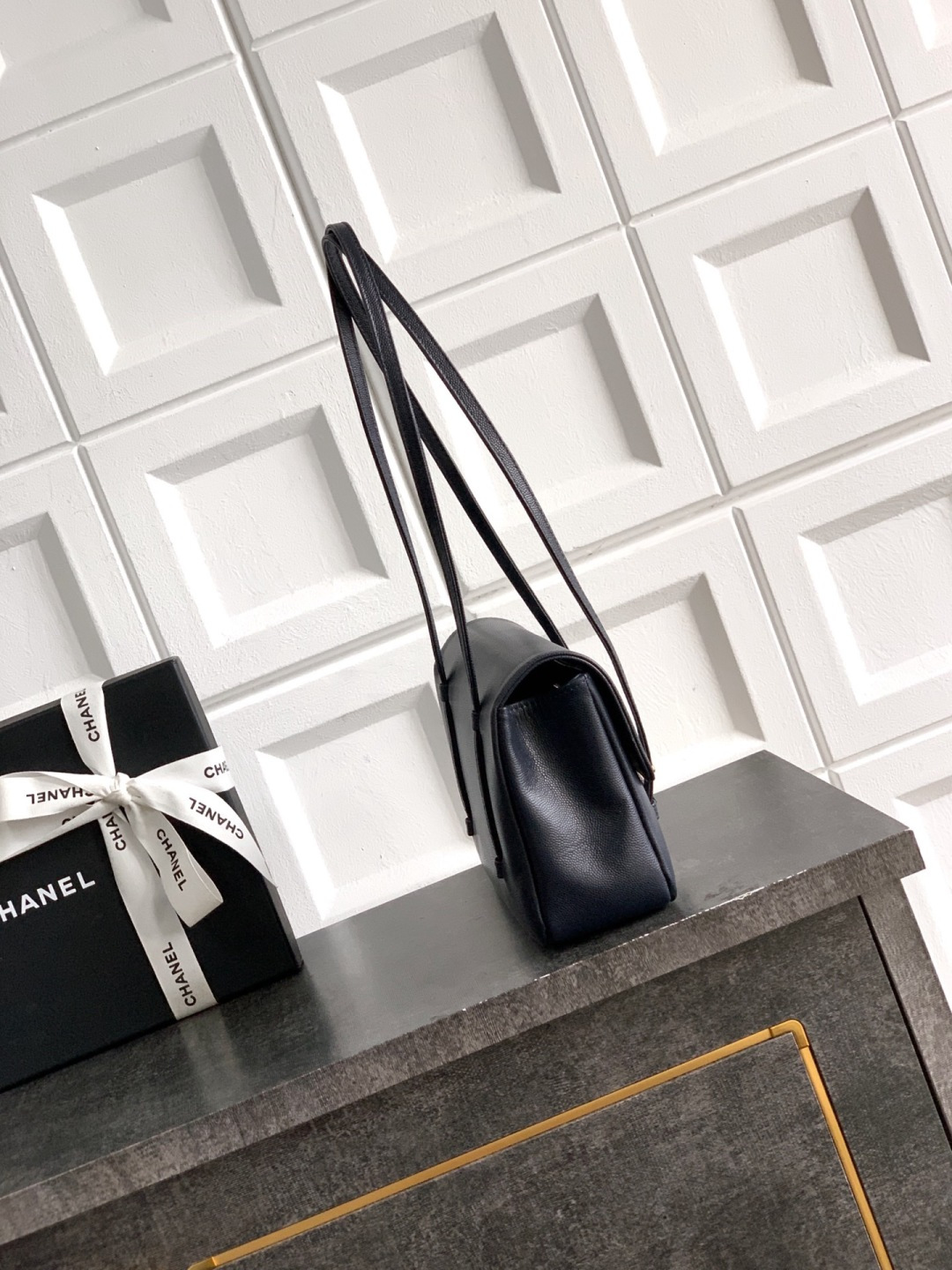 Preppy Coco Small Flap Bag (AS4818) in Black Grained Calfskin with Gold-Tone Hardware, 26P Pre-Fall Collection - Mocuir