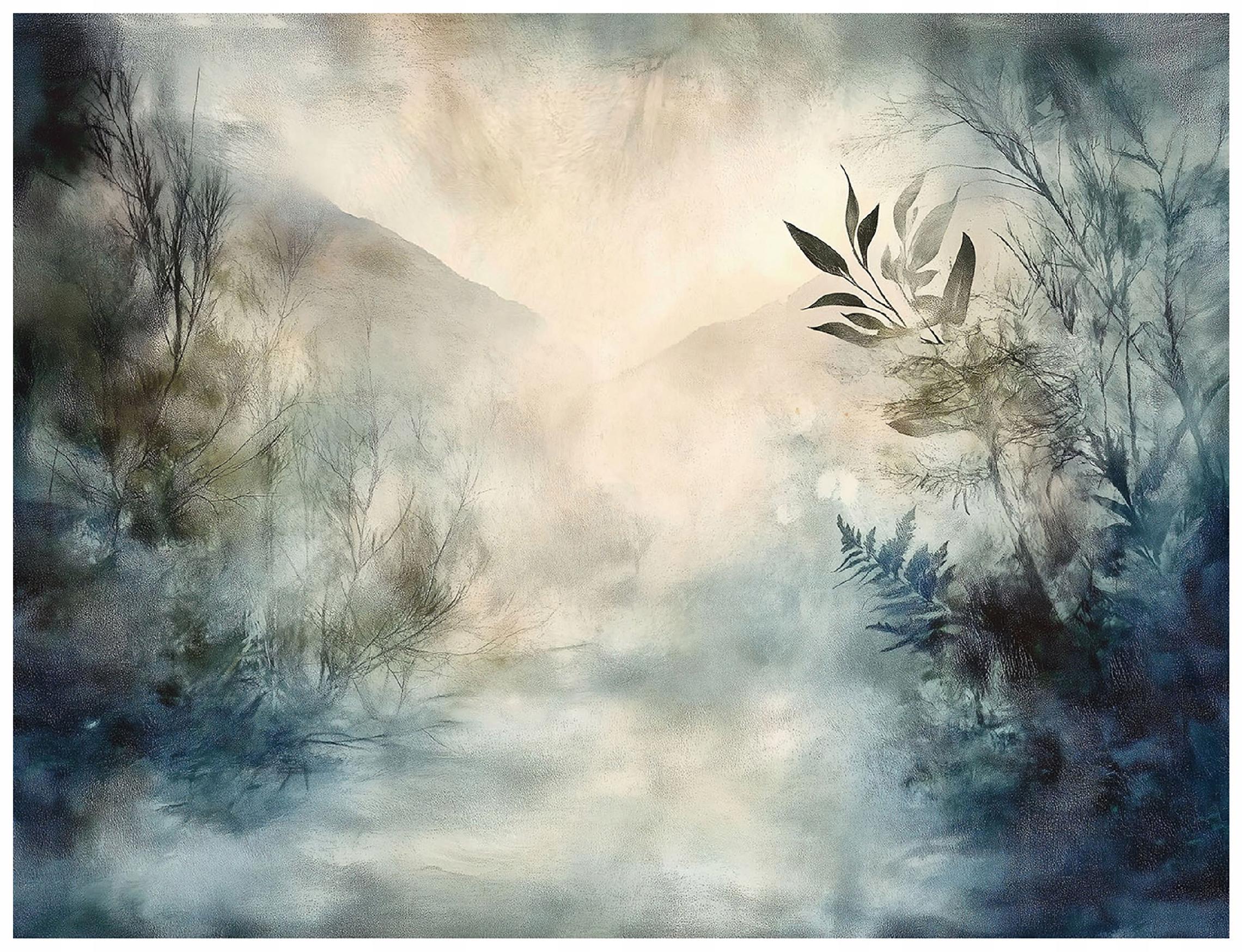Concrete mountain nature wall mural for the bedroom or living room