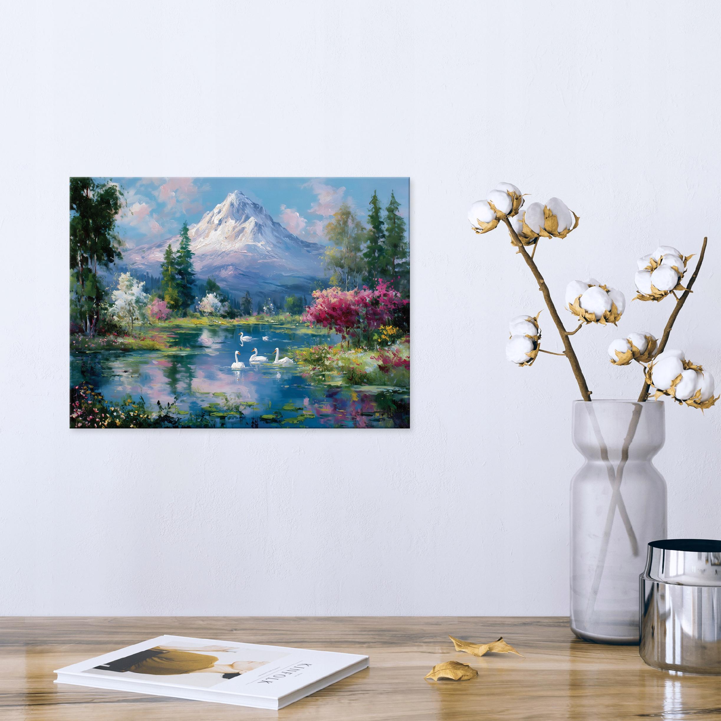 Mountain landscape nature forest painting for bedroom living room on canvas 120x80