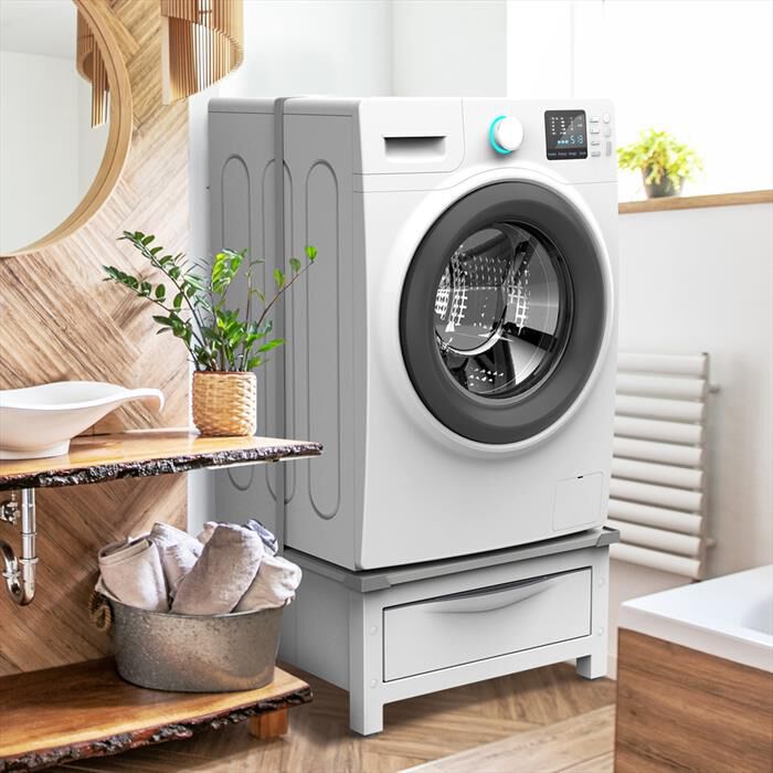 MELICONI - BASE SPACE EXTRA-Struttura bianca, ripiano grig