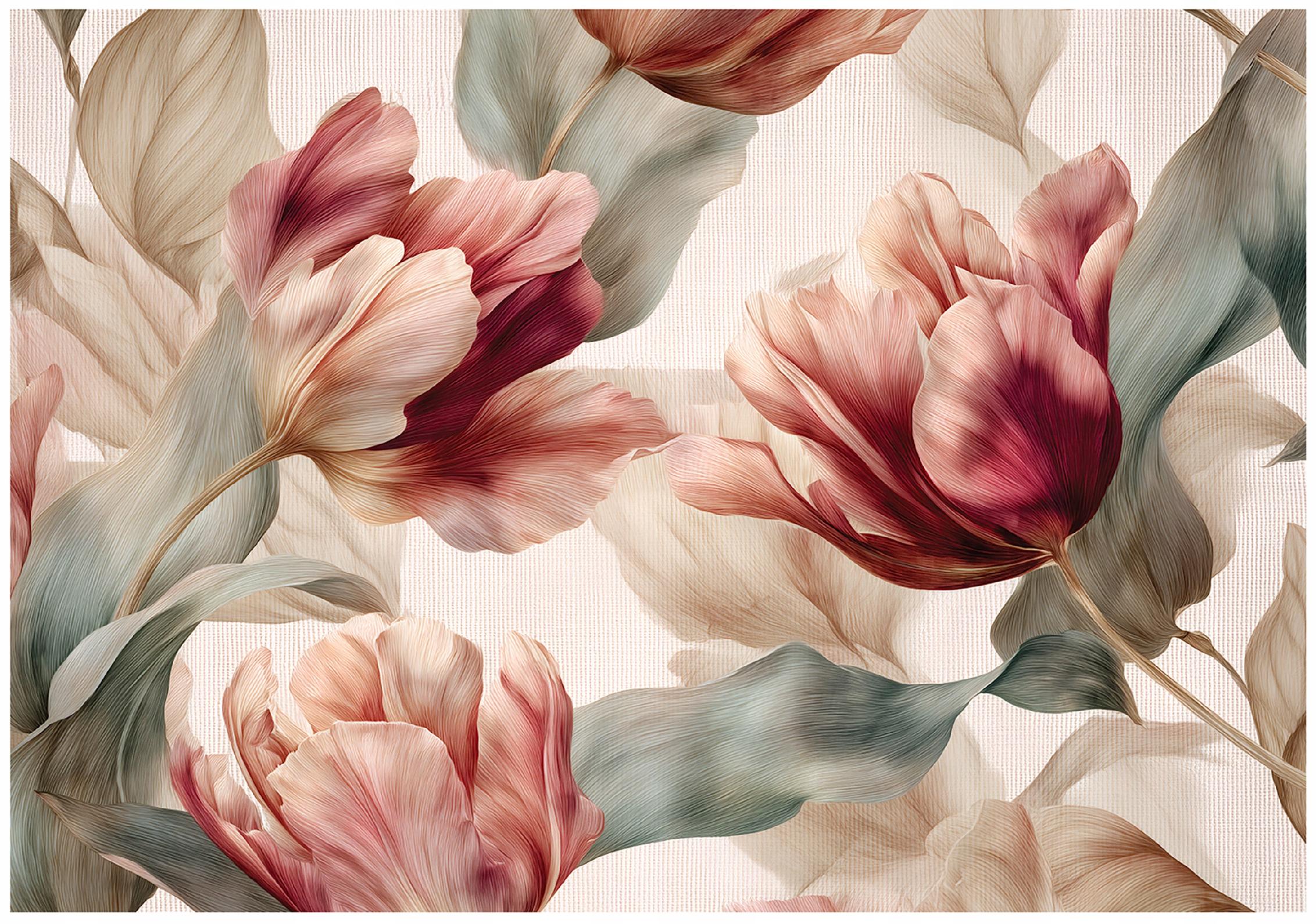Vintage beige flowers wall mural, bedroom, living room, non-woven wallpaper,