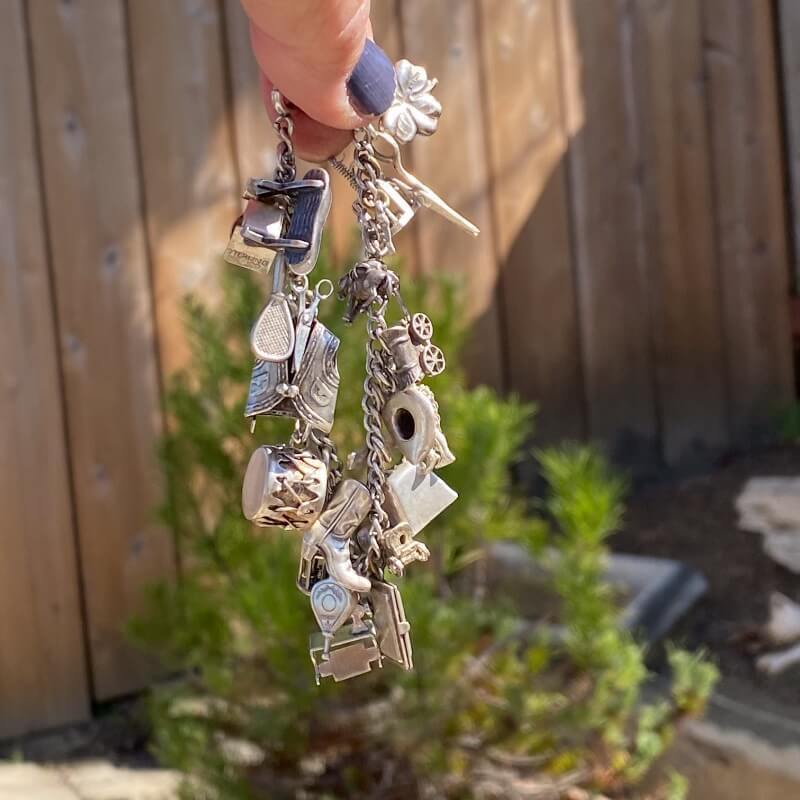 1940s Sterling Silver 23 Charm Bracelet