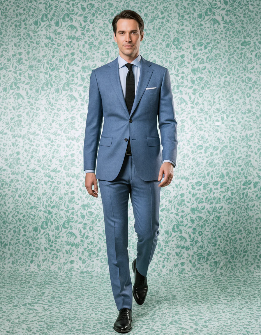 Blueish Grey Wool Flannel Suit