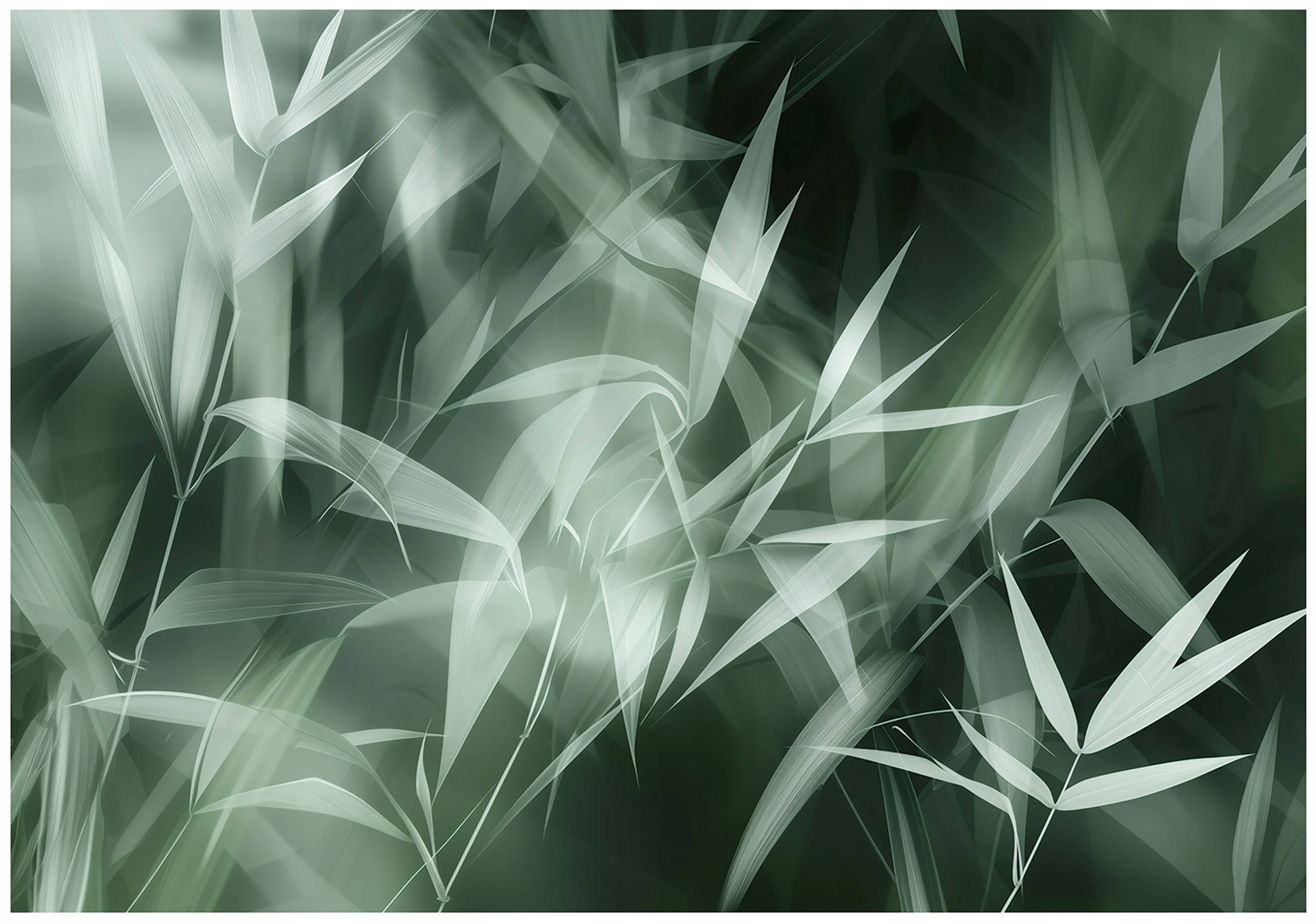Abstract leaves wall mural for bedroom or living room, non-woven wallpaper,