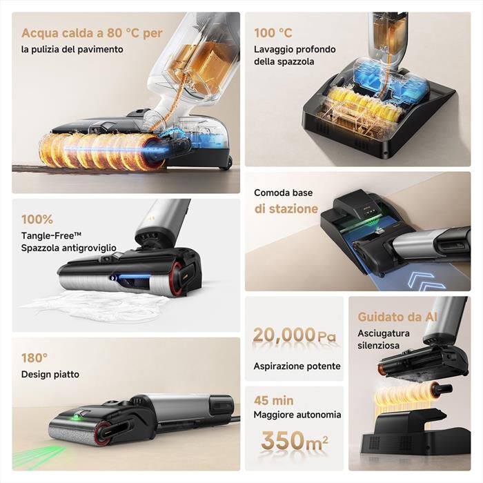 MOVA - Scopa ricaricabile X4VIMPRO-Nero / Oro