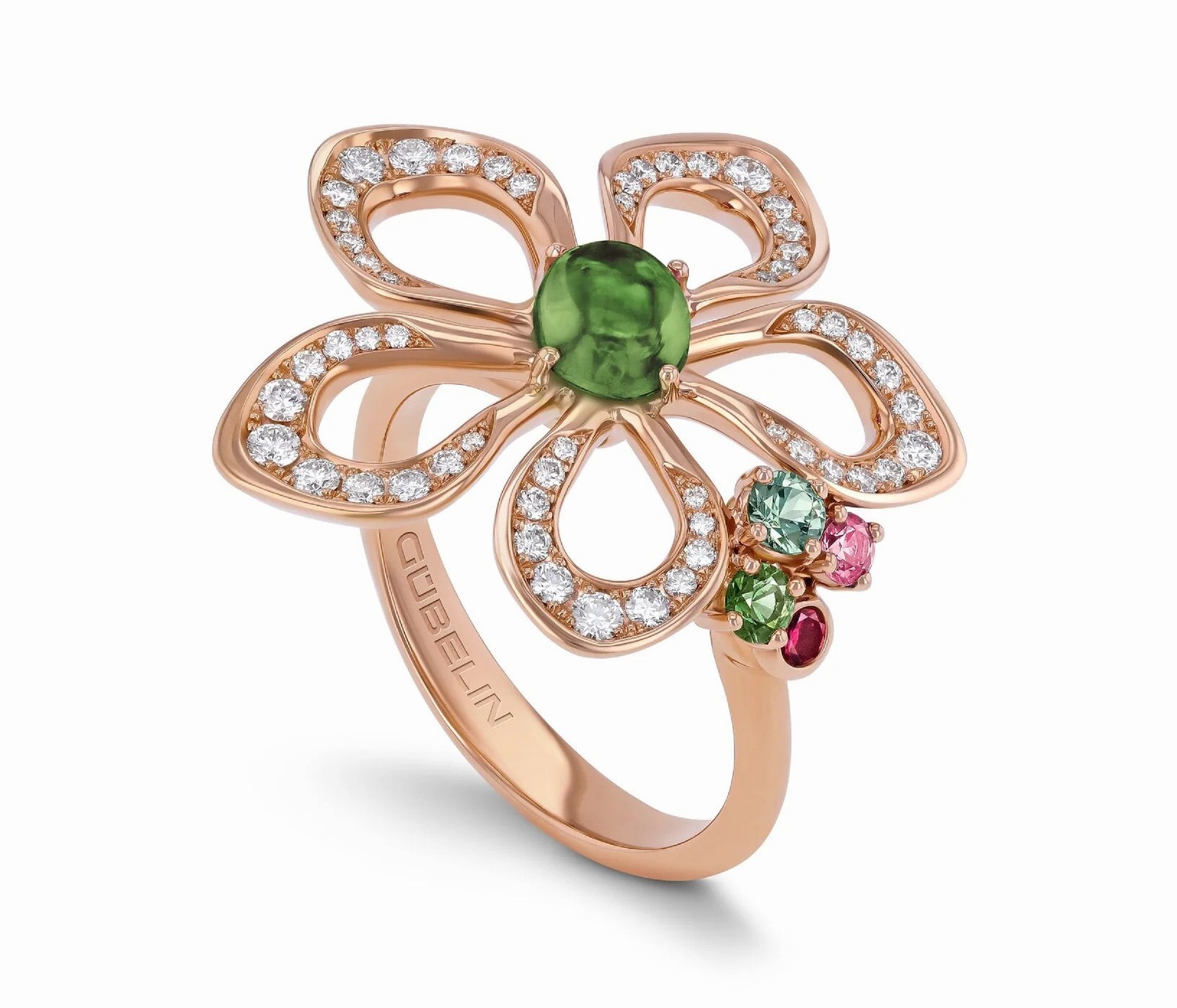 Lily single flower openwork ring