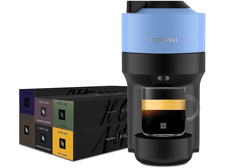 DeLonghi Vertuo Pop ENV90 + Caps Macchina Caffè capsule, Celeste