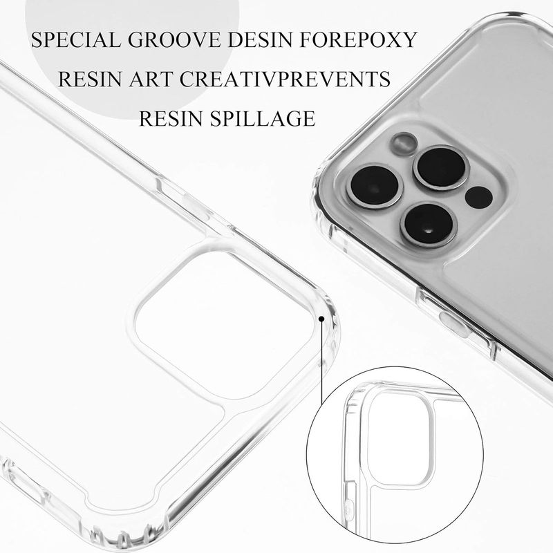 4 Pieces Clear DIY Phone Case Compatible with iPhone 12/12 Pro 61 Inch Transparent Epoxy Resin Anti