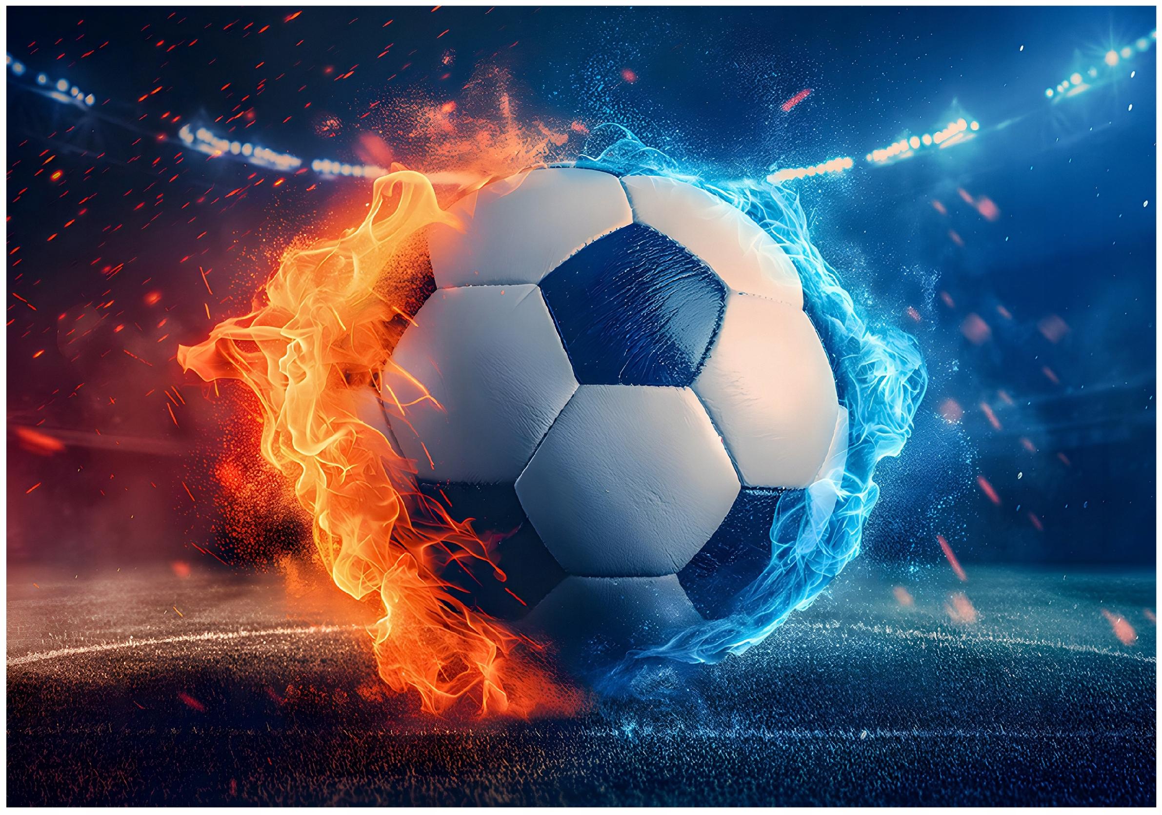 3D soccer wall mural for boys Youth wallpaper