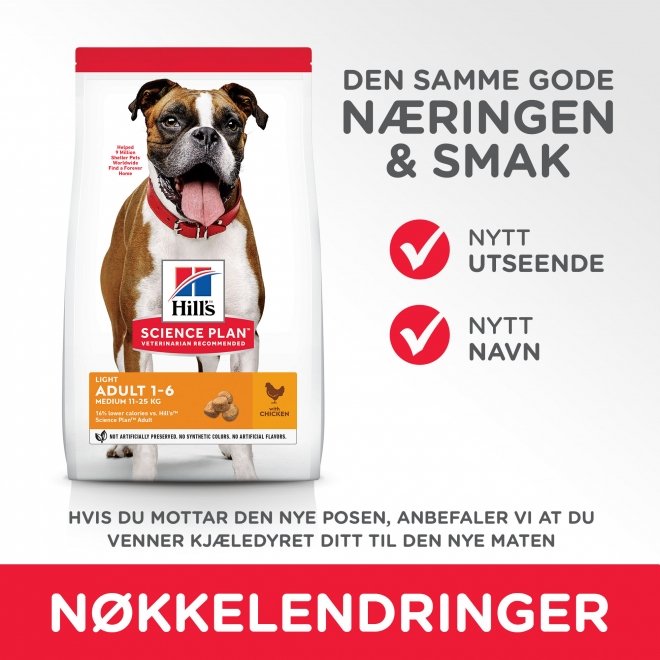 Hill's Science Plan Dog Adult Medium Light Chicken