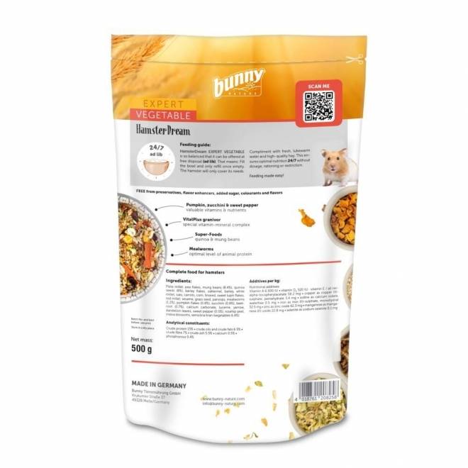 Bunny Nature Hamster Dream Expert Vegetable, 500 g