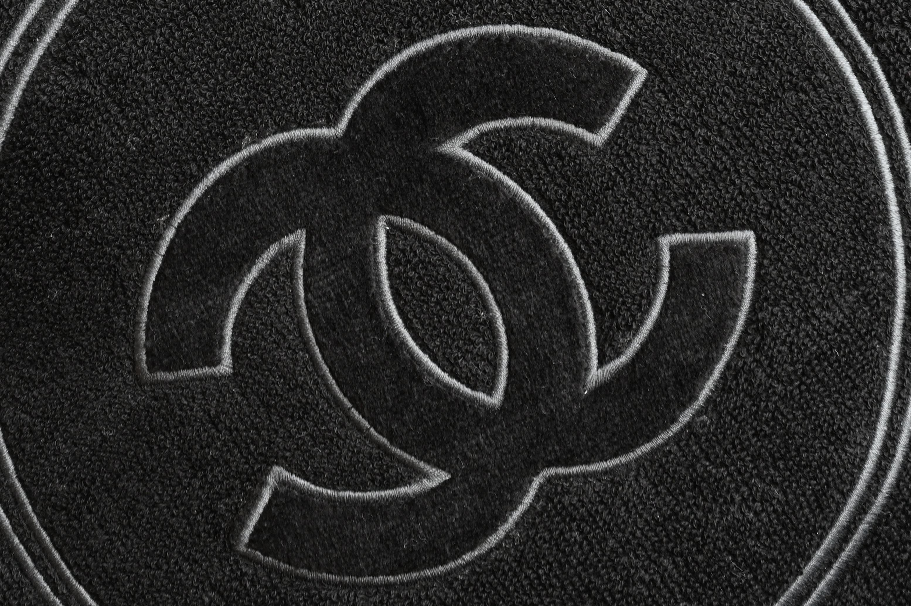 Coco Beach Hobo Tote Bag with Pouch in Black Terry Cotton (Model A82901) - Mocuir