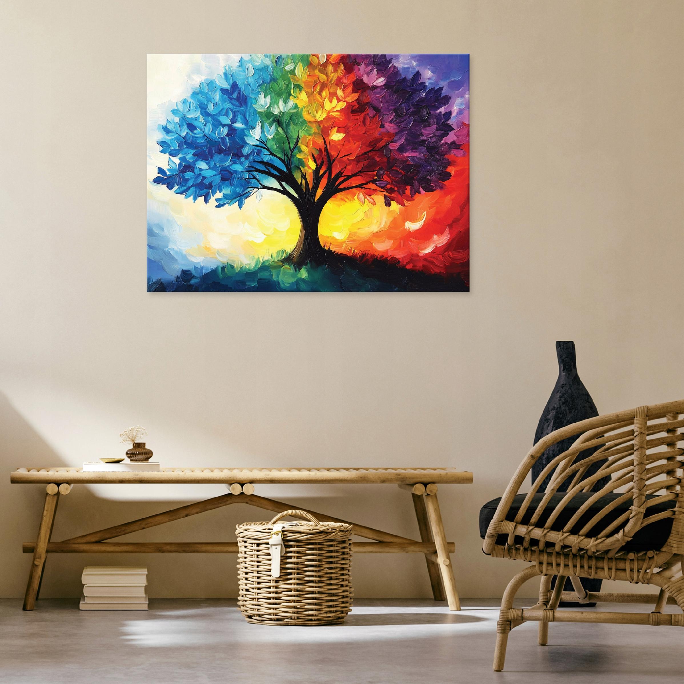 Watercolor painting of a tree, pastels, for the bedroom, living room, kitchen, on canvas, 40x30