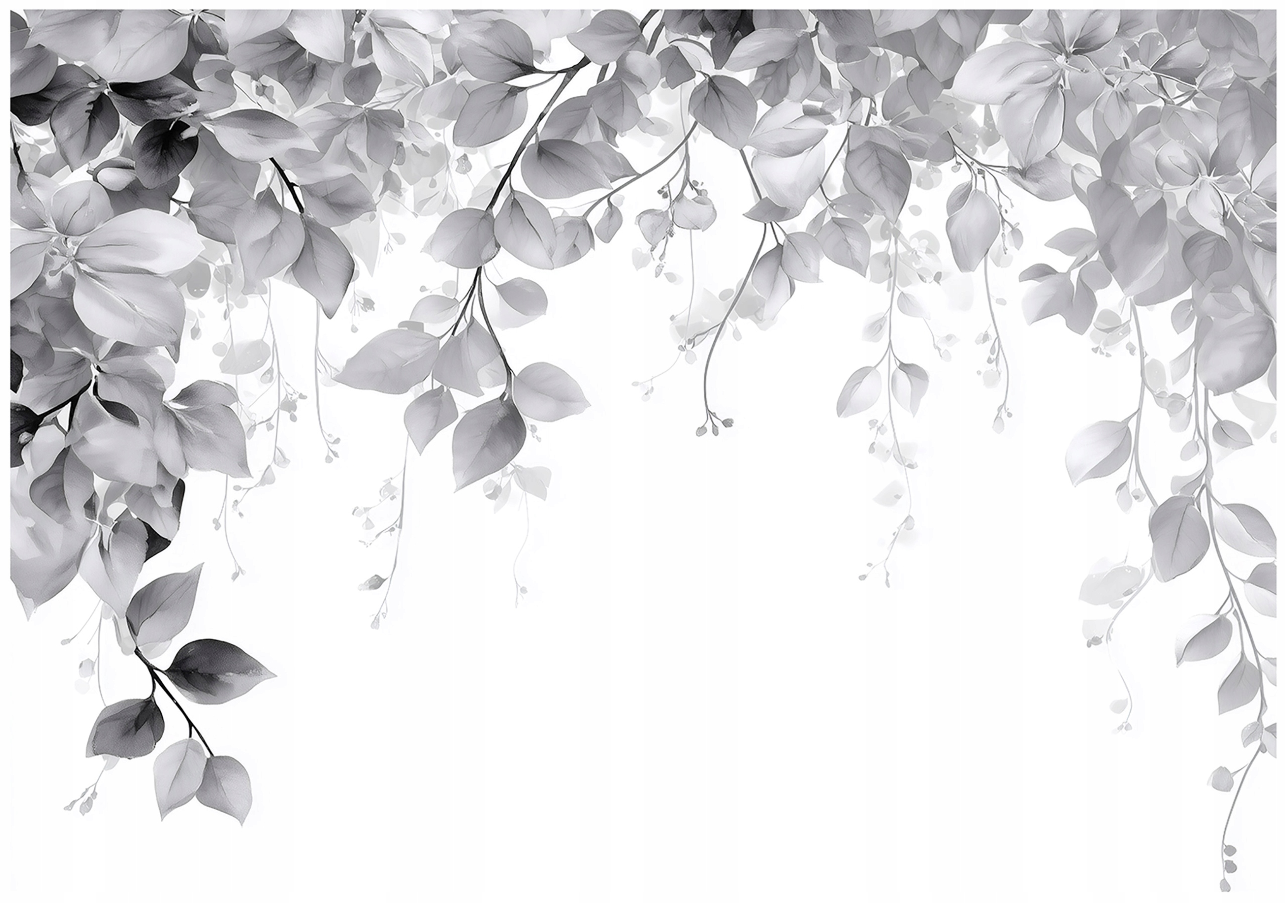 Wall mural hanging leaves gray bedroom living room wallpaper non-woven