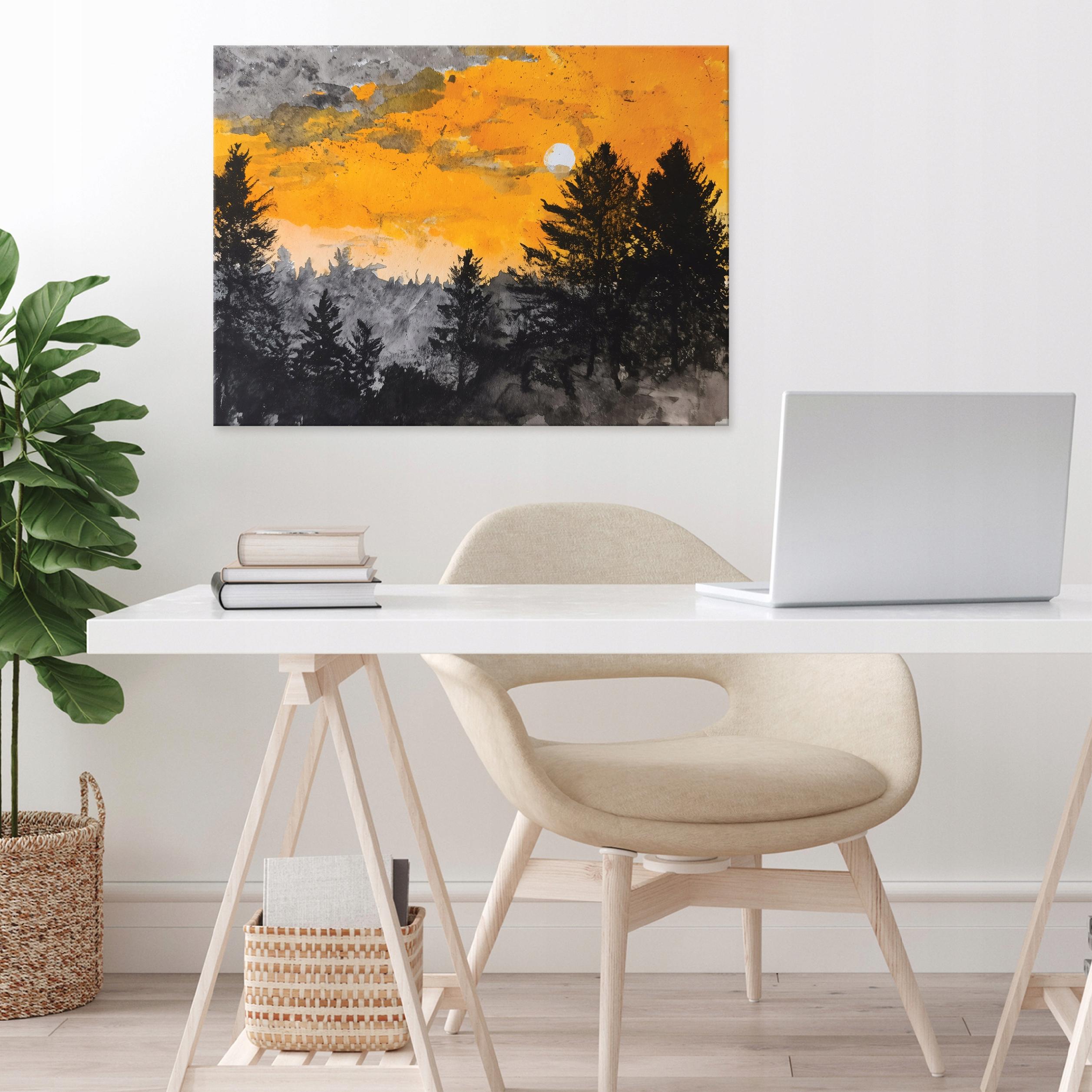 Abstract forest landscape painting on canvas, 40x30, for a bedroom or living room