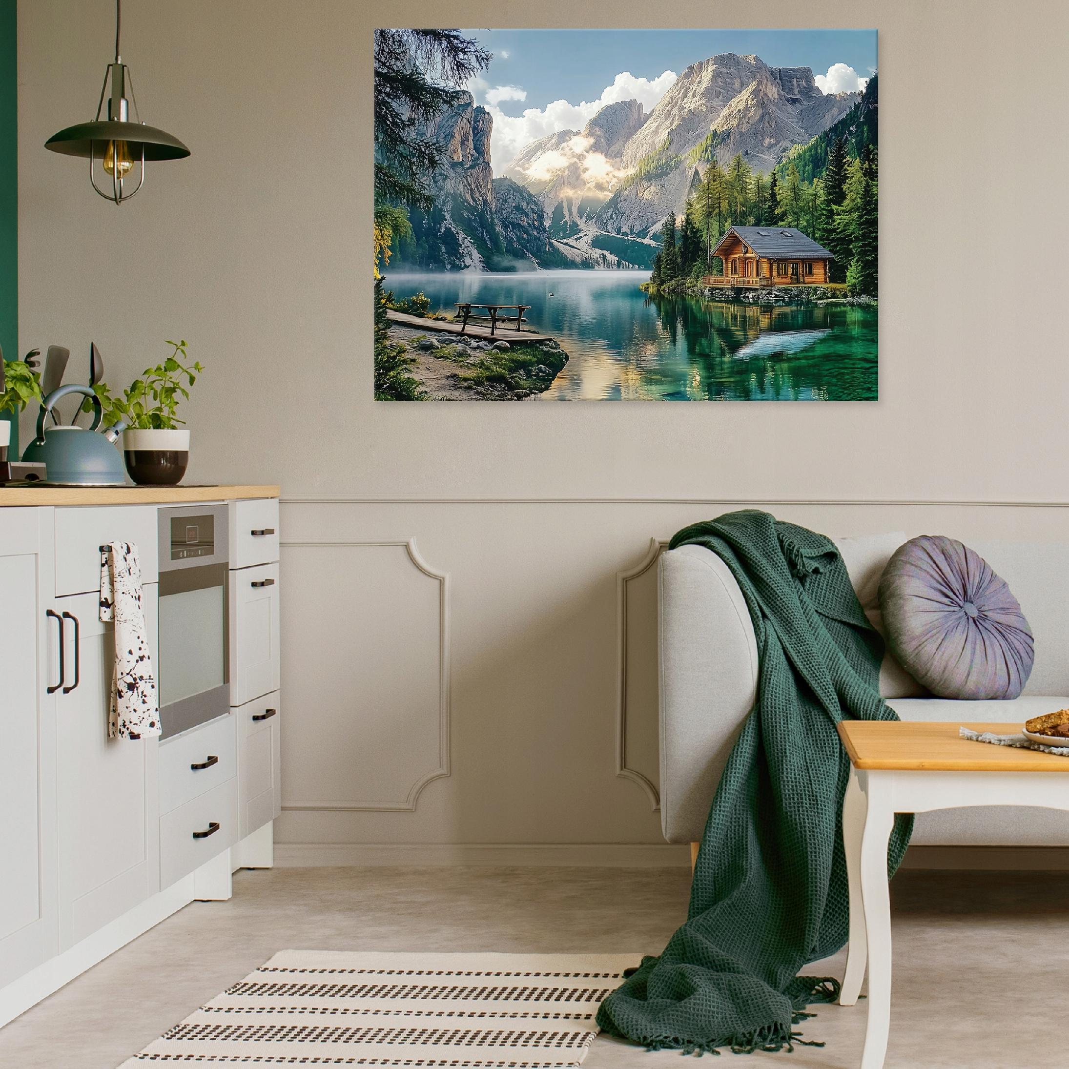 Canvas painting of mountains and nature for the bedroom, living room, or kitchen, 40x30