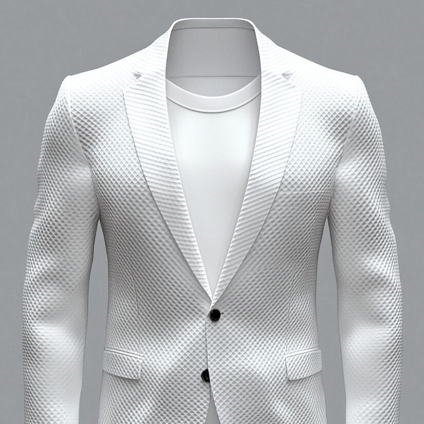 Men's Long Sleeve Two Button Notched Lapel Textured Blazer