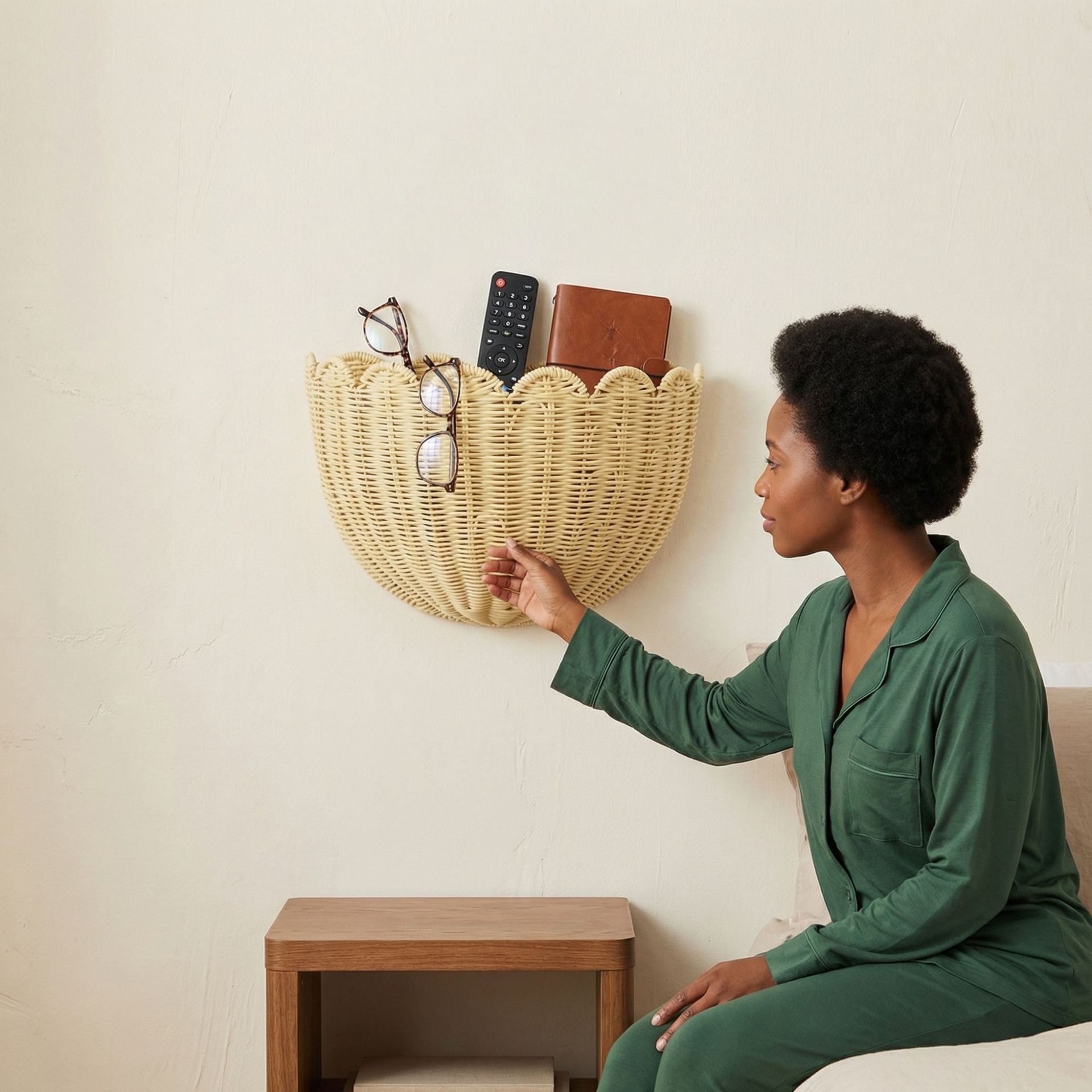 Pastoral Kaze Jun handmade rattan wall hanging home storage basket homestay decorative toys sundries storage basket rattan art