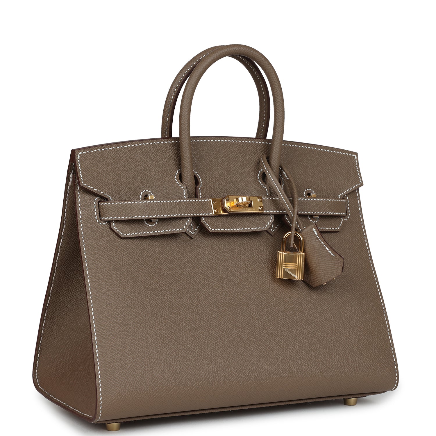 Birkin Sellier 25 Etoupe Epsom Gold Hardware