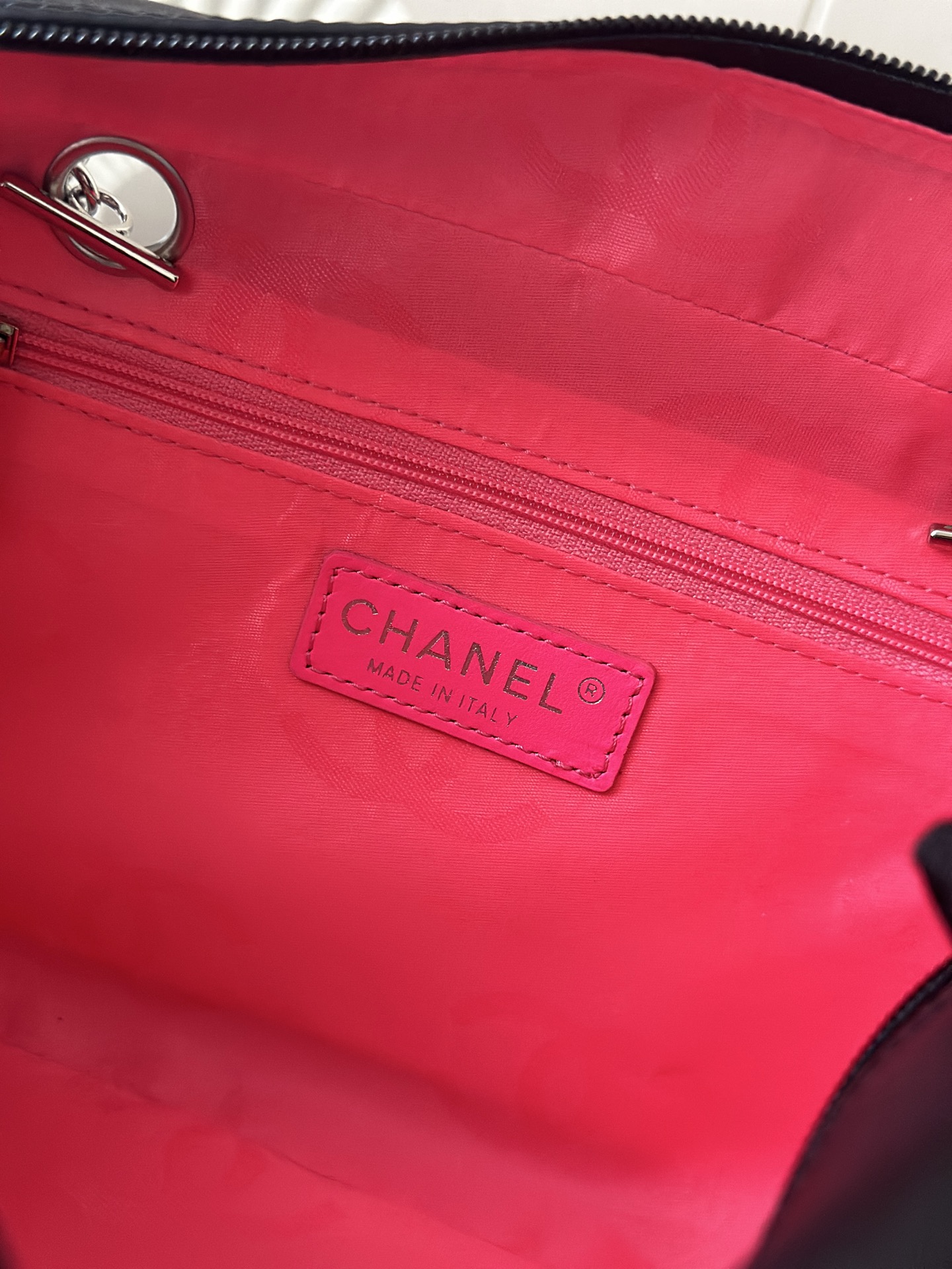 Black & White Quilted Cambon Bowling Bag with Silver Hardware - Mocuir