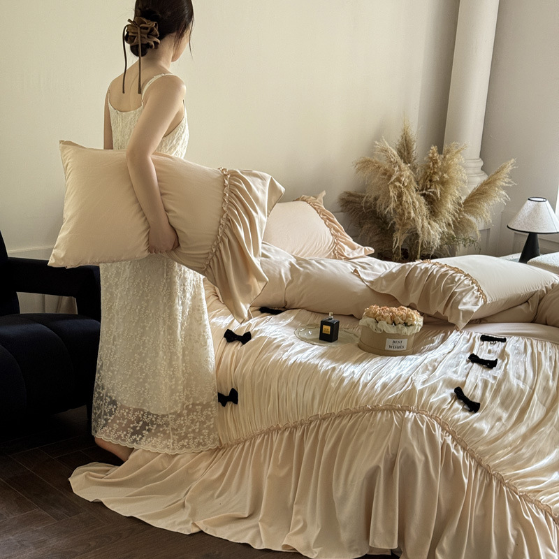 Skin-friendly cotton princess wind four-piece suit