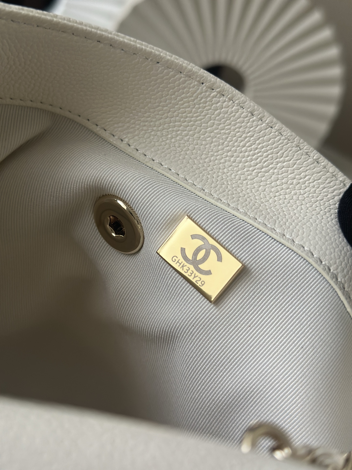 Classic Quilted Caviar Duma Backpack in White (Gold Hardware) - Mocuir