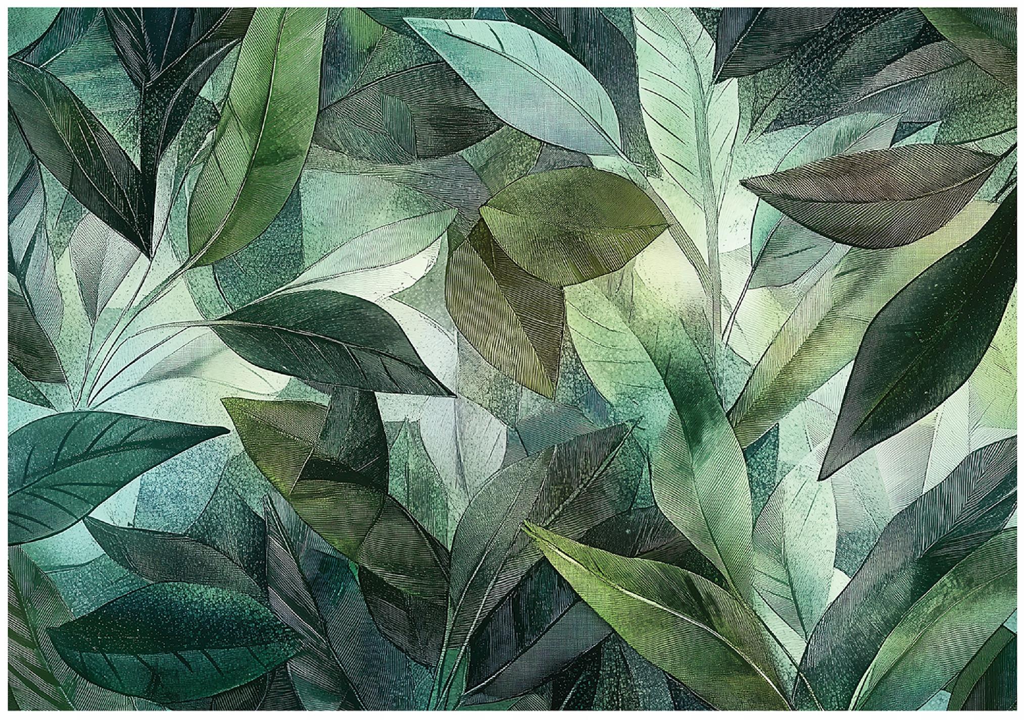 Photo wallpaper leaves nature jungle bedroom living room wallpaper non-woven
