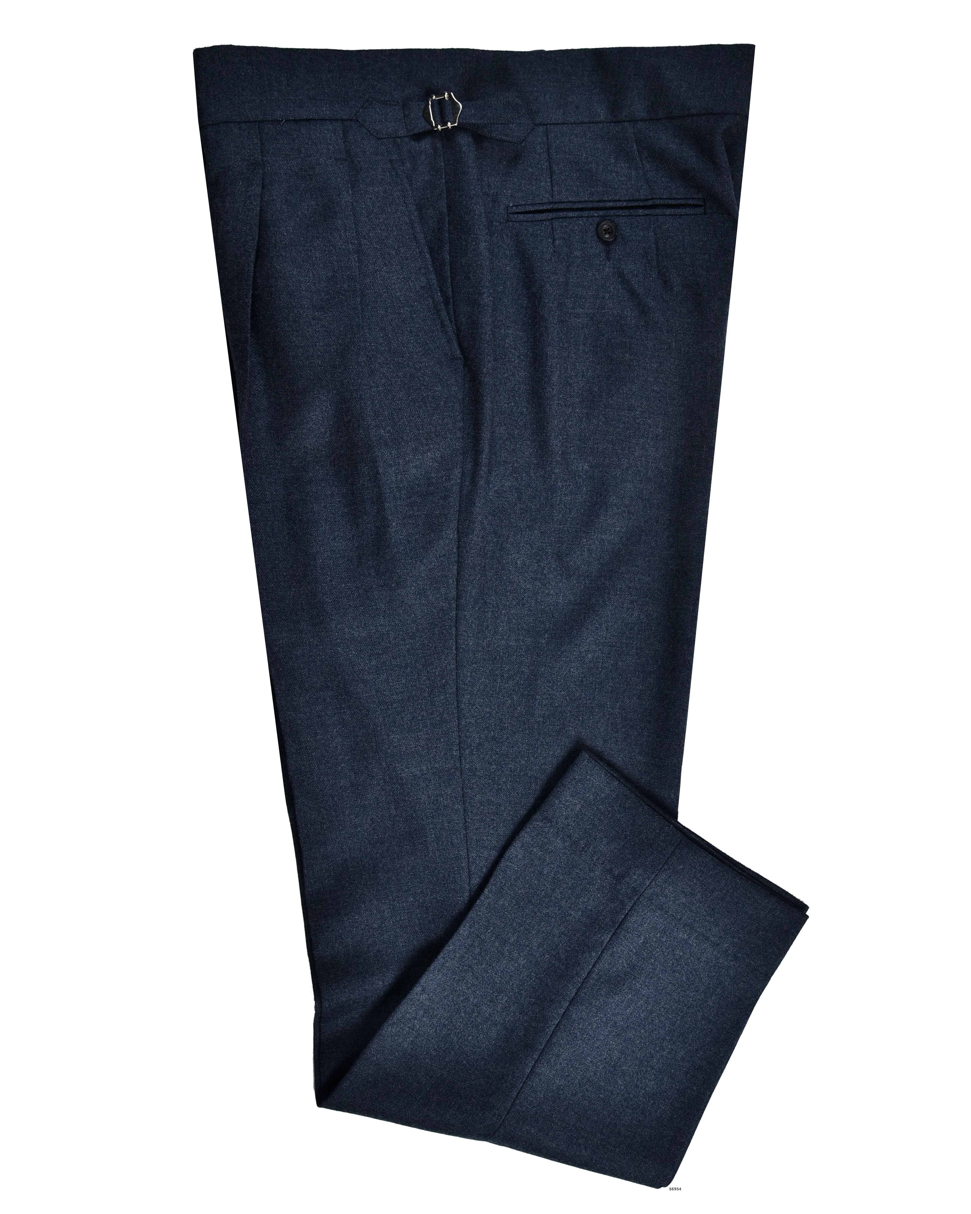 Navy Blue Wool Flannel Dress Pant