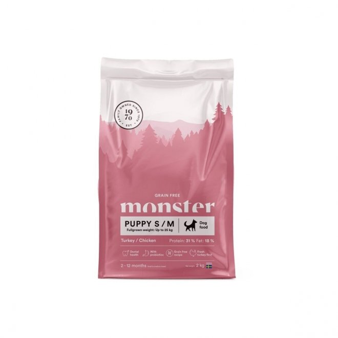 Monster Puppy Grain Free Small & Medium Kalkun & Kylling