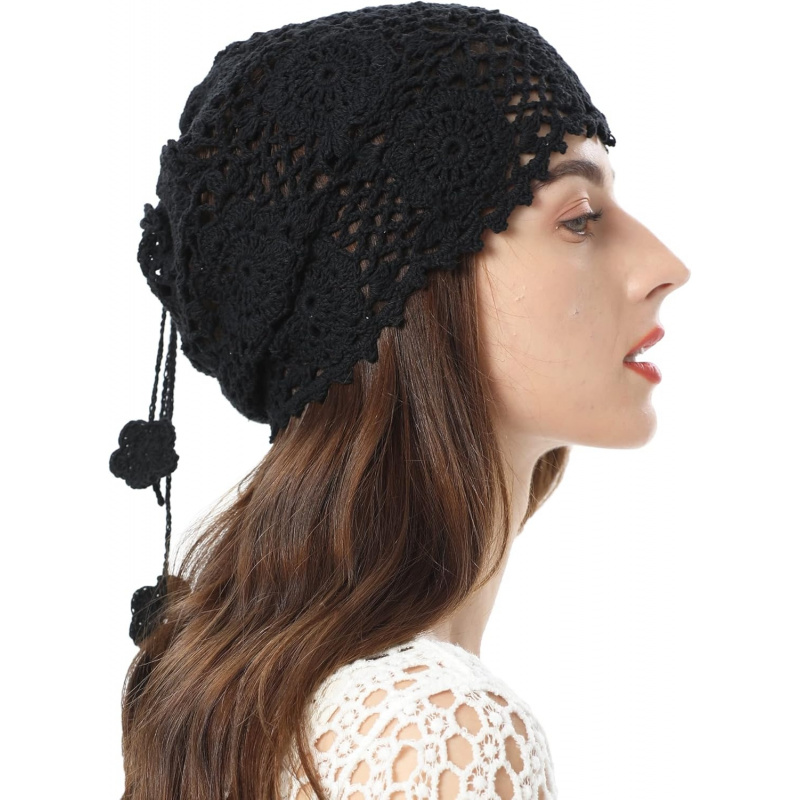 Women's Cotton Crochet Slouchy Beanie Hat