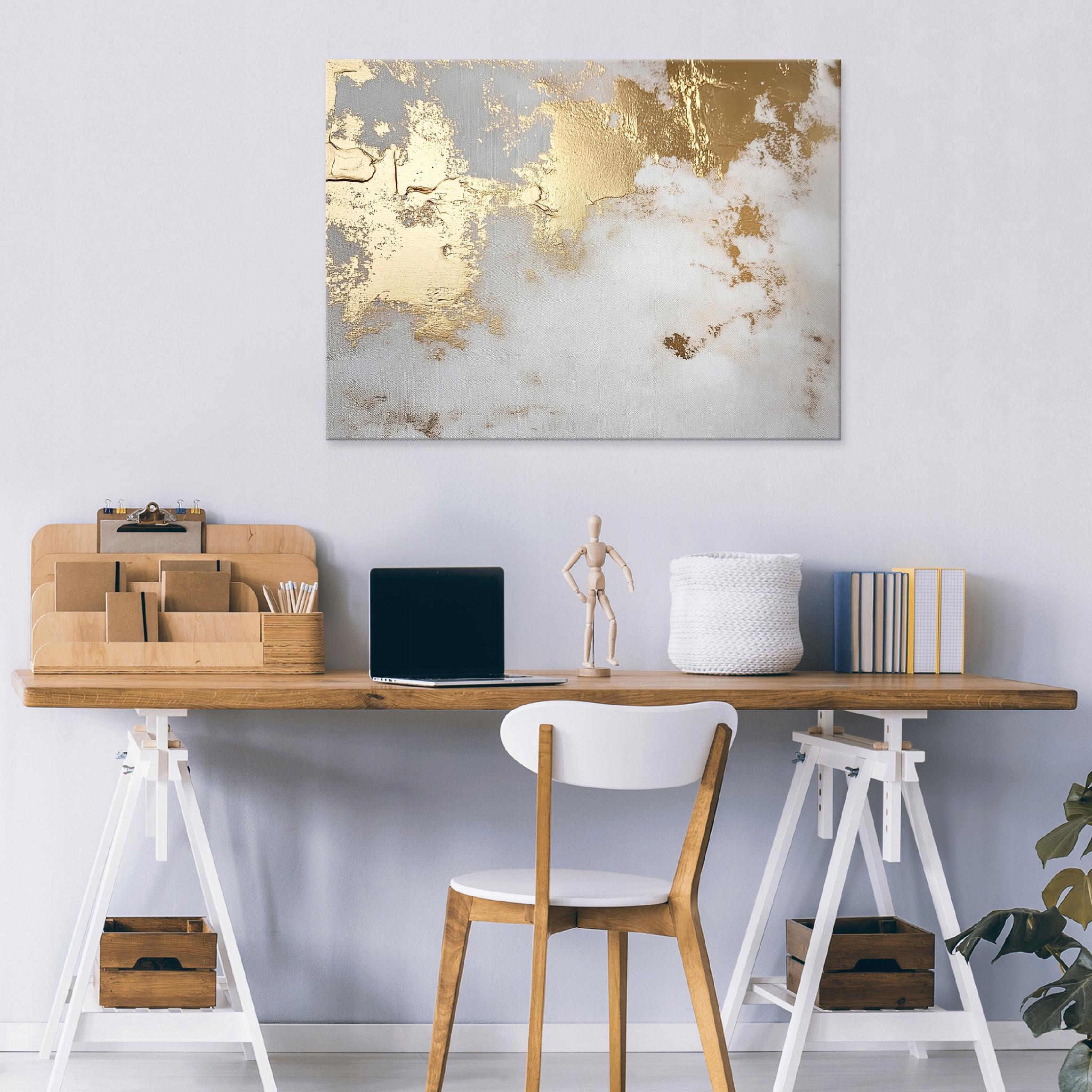 Abstract gold canvas painting for the living room, bedroom, or kitchen (40x30)