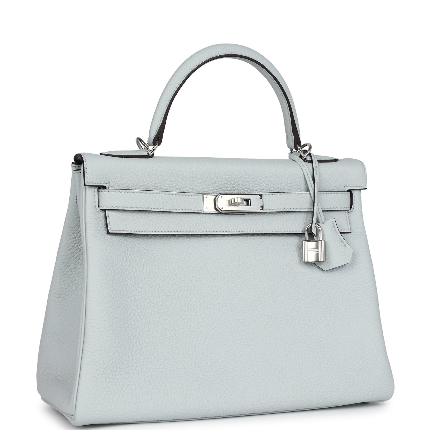 Kelly Retourne 32 Bleu Pale Clemence Palladium Hardware