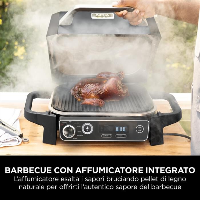NINJA - BBQ elettrico Woodfire+affumicatore OG701EU-nero
