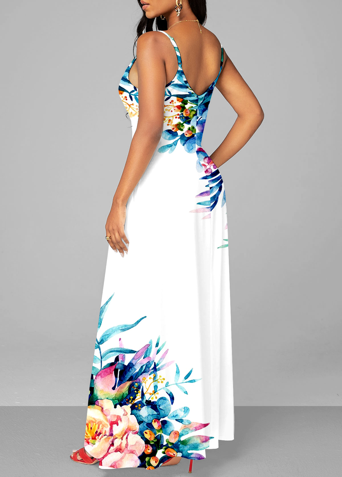 Floral Print Spaghetti Strap Dress