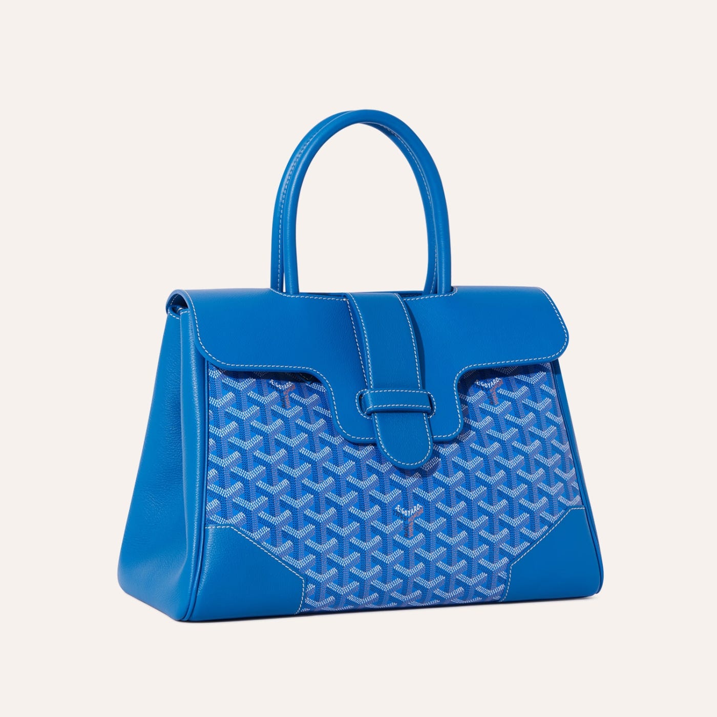 Saigon Tote Sky Blue Goyardine Canvas Palladium Hardware