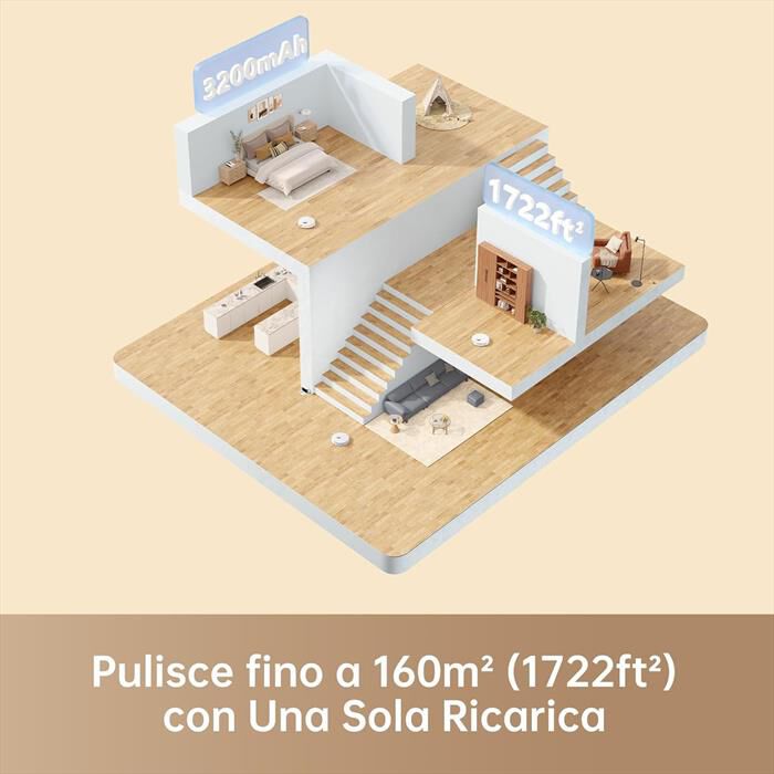 DREAME - Aspirapolvere robot F9 Pro VM Combo + 1 side brush-Bianco