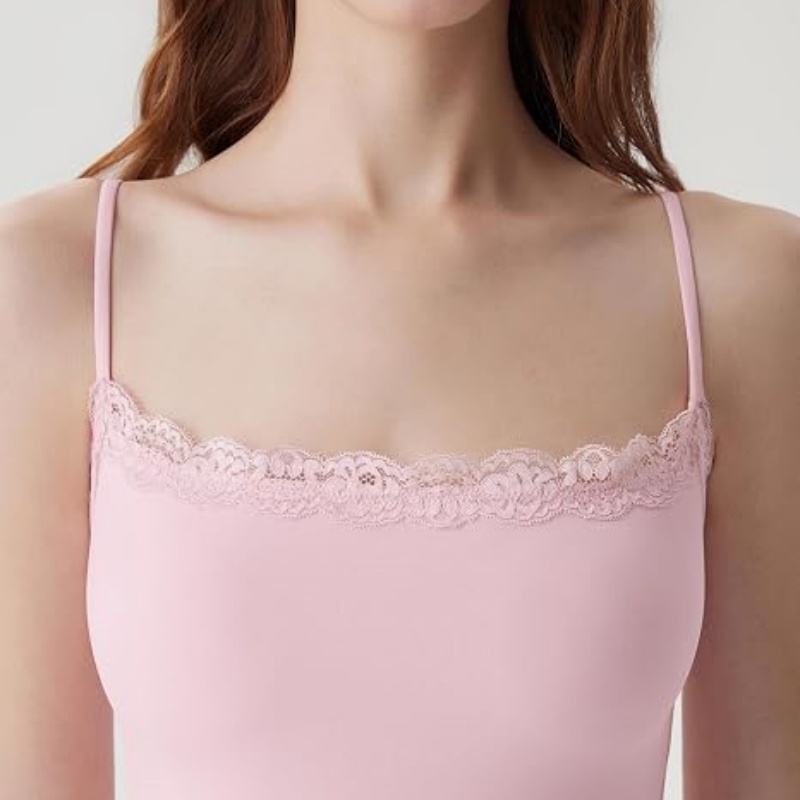 Women Lace Double Lined Camisole Top Spaghetti Strap Going Out Tank Top