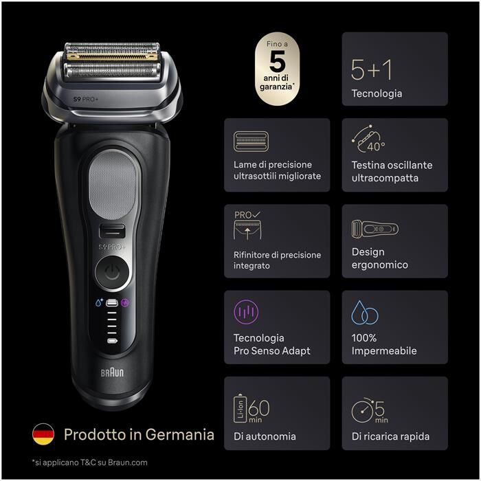 BRAUN - Rasoio SHAVER 9600S-NERO
