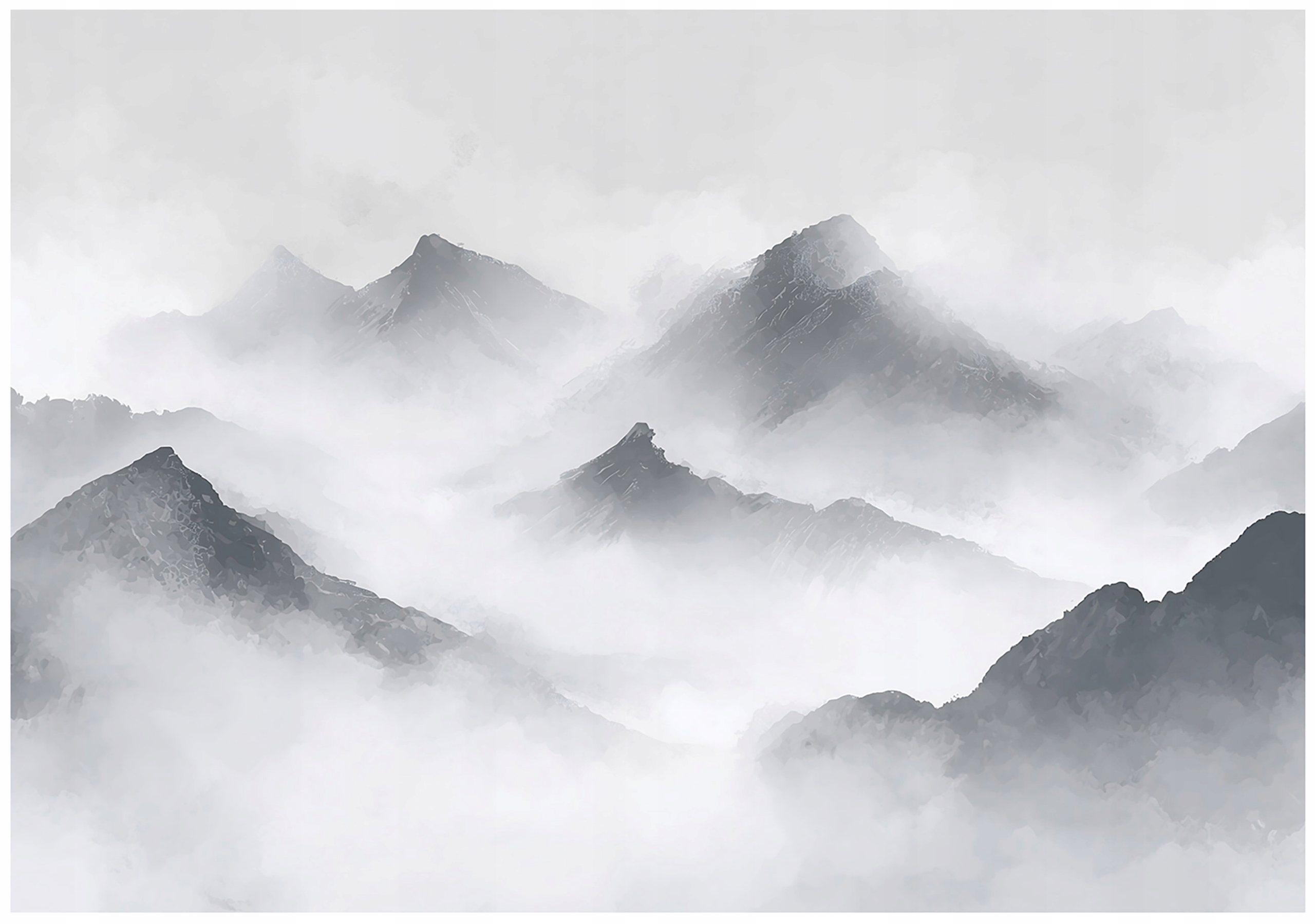 Wall mural mountains fog landscape bedroom living room wallpaper non-woven