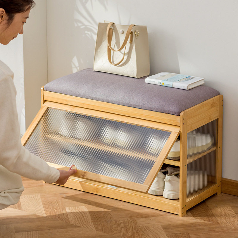 Shoe changing stool door home shoe cabinet can sit stool integrated door long stool home light luxury high-grade shoes wearing stool