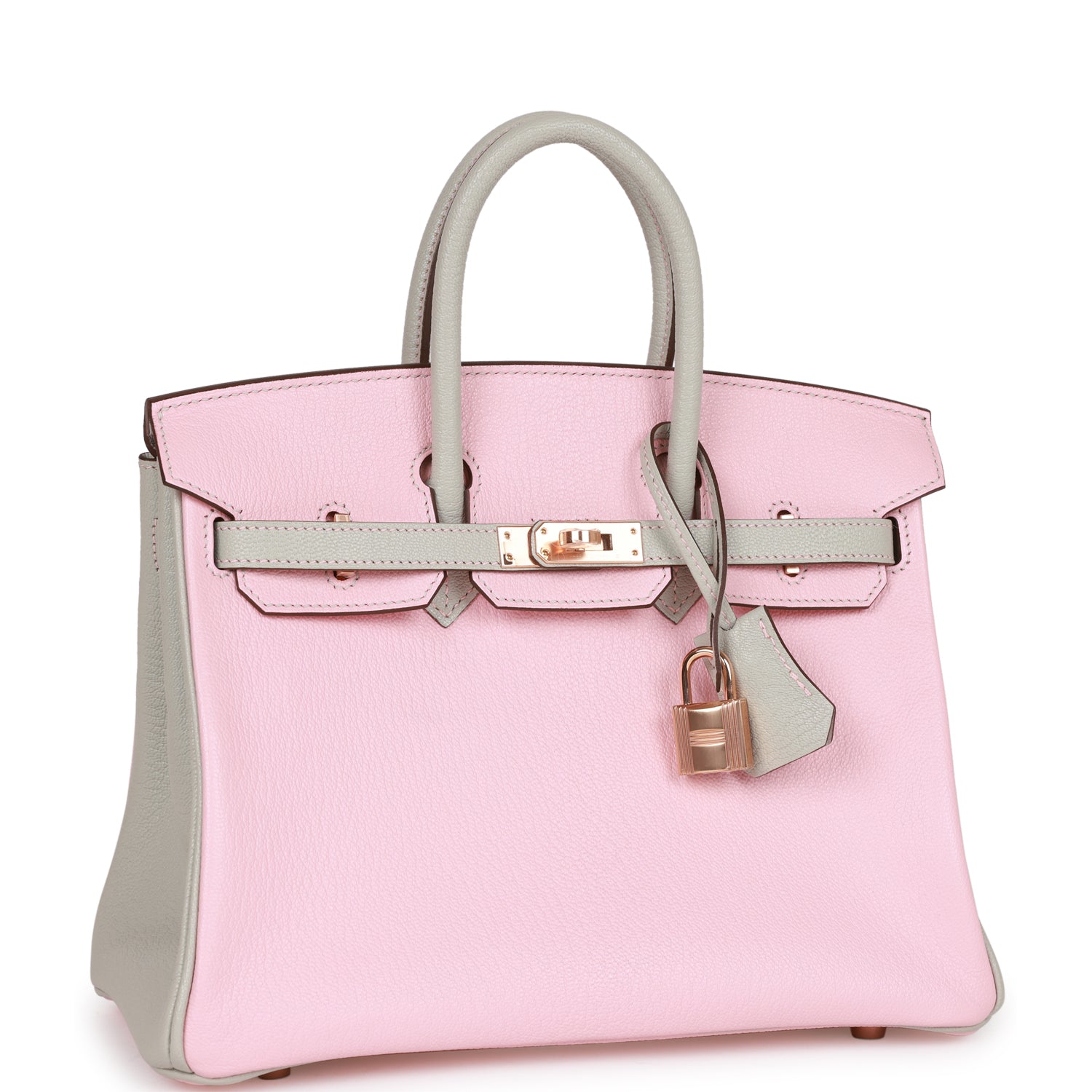 Special Order (HSS) Birkin 25 Rose Sakura and Gris Perle Chevre Mysore Rose Gold Hardware