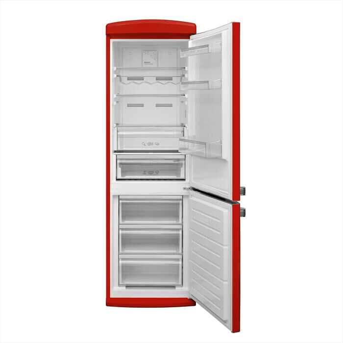 TECHLIFE - Frigorifero combinato TFCB373R Classe E 331lt-Rosso