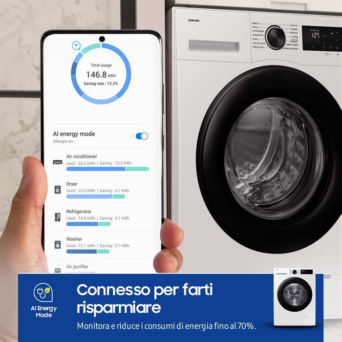 SAMSUNG - Lavatrice WW80CGC04DAEET 8 Kg Classe A-bianco