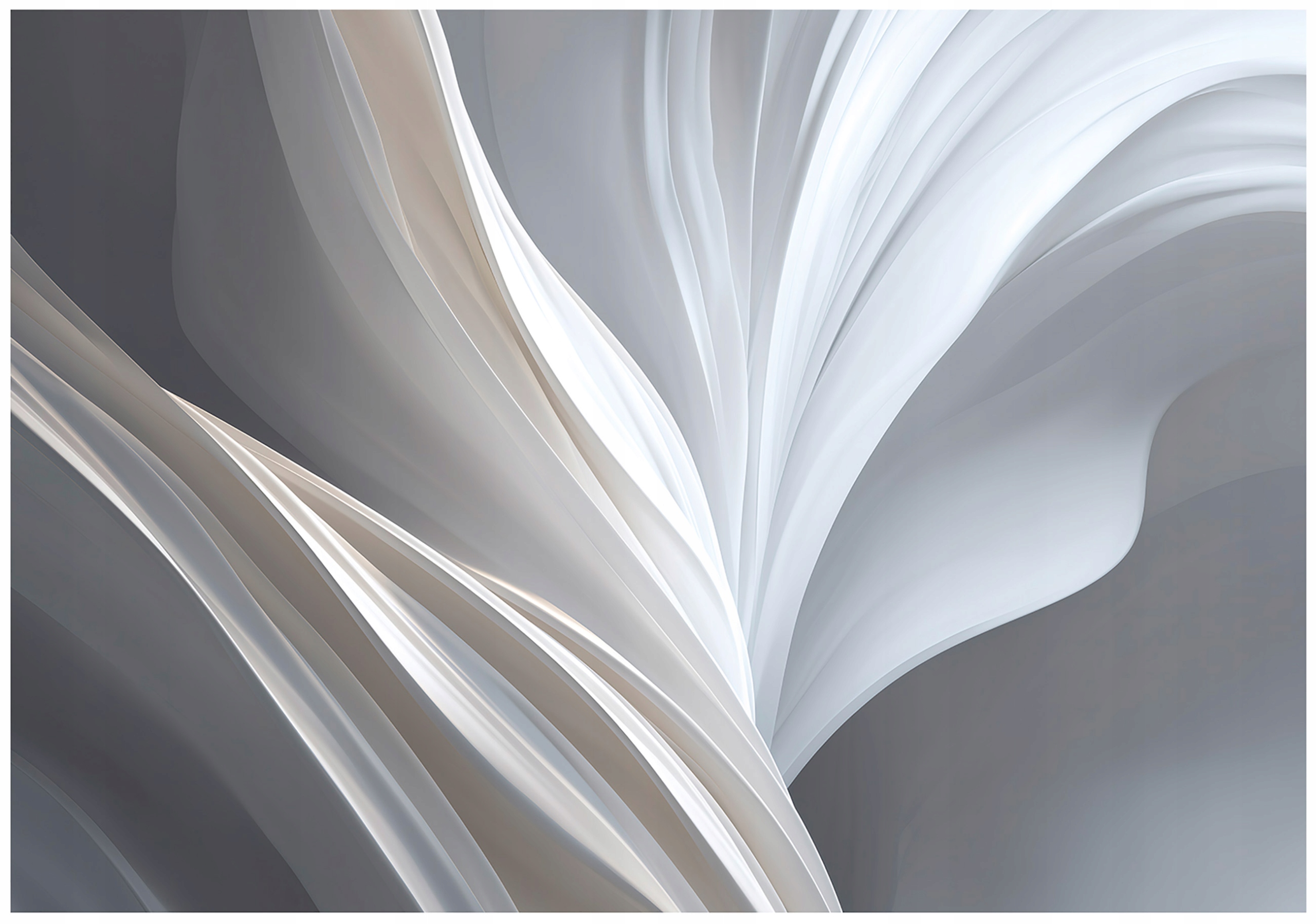 Abstract wall mural, gray waves, bedroom, living room, non-woven wallpaper