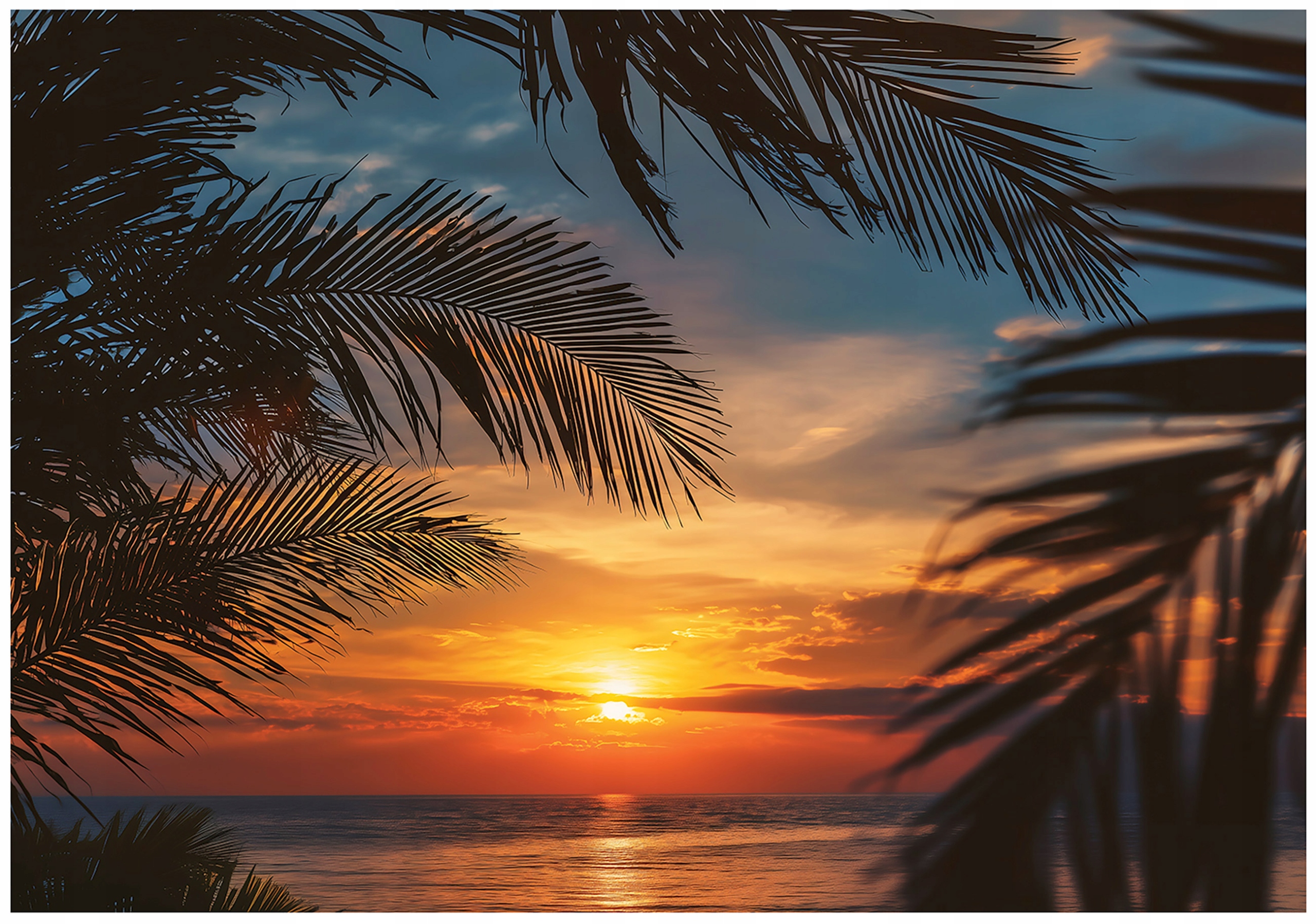 3D palm tree beach wall mural, nature, bedroom, living room, non-woven wallpaper,