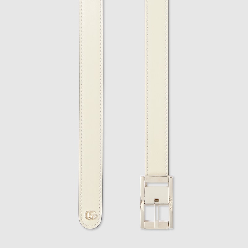 Reversible thin belt with rectangular buckle