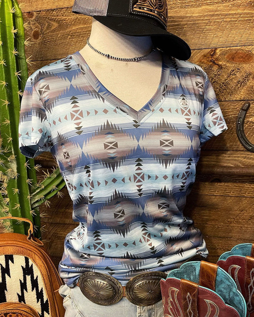 Casual Geometric Printed Short Sleeves Shirts & Tops