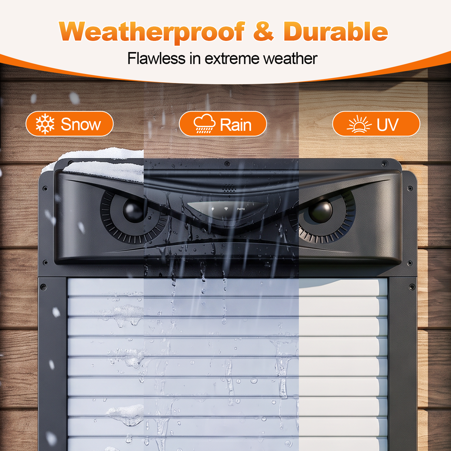 Automatic Chicken Coop Door with LCD Remote, 7W Solar Power, Timer, PIR Alarm & Anti-Pinch, Roll-Up Design